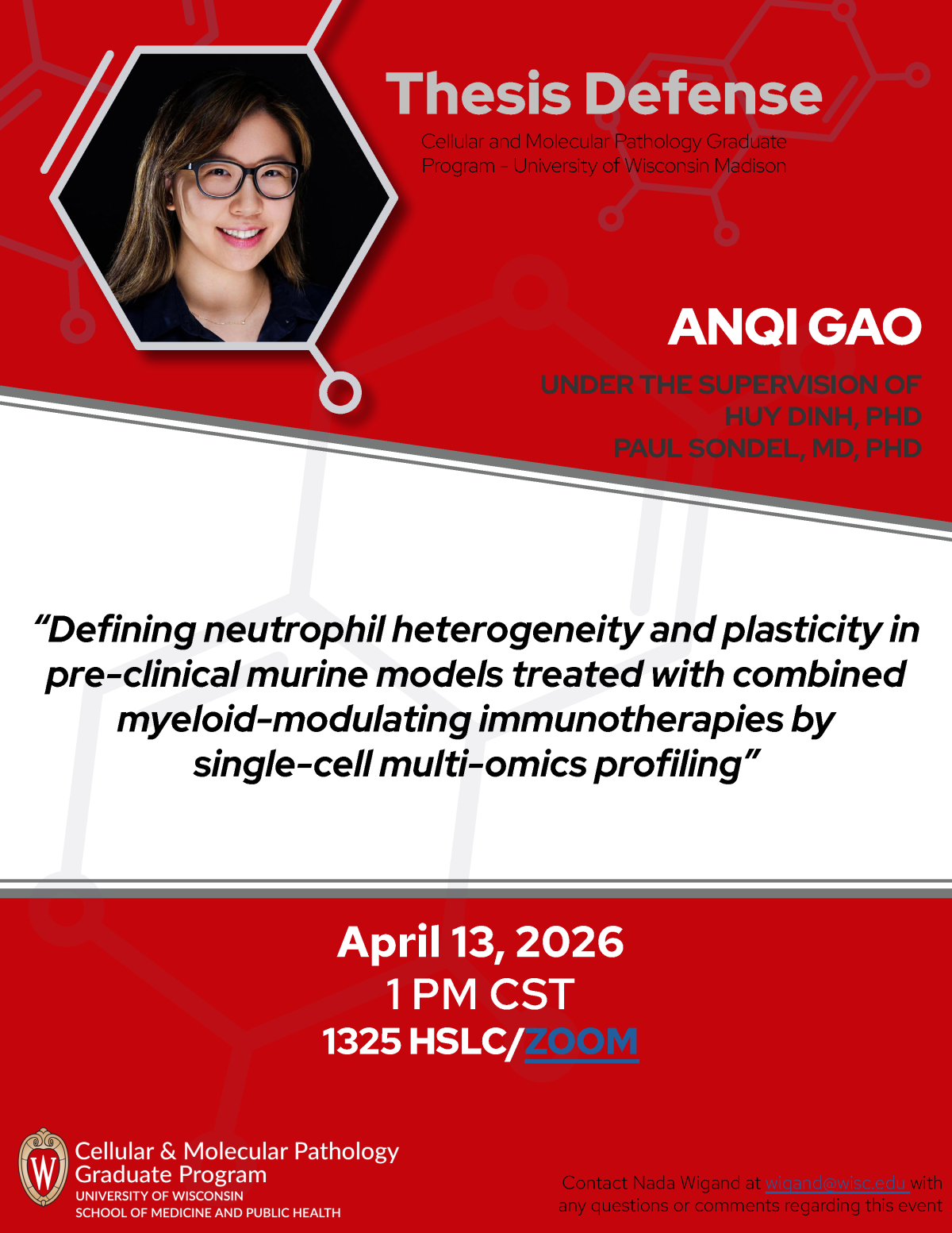 Thesis defense: Anqi Gao – Cellular & Molecular Pathology Graduate ...